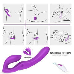 9 Speed Strapless Strap-On Dildo Double End Vibrator Remote Control