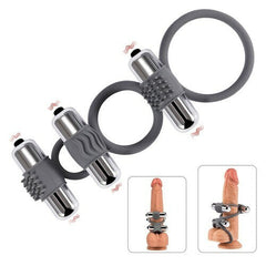 Triple Vibrating Stretchy Bumps Cock Rings