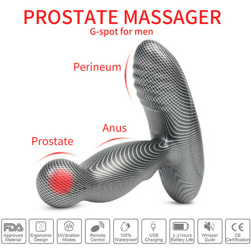 Intelligent Rotations Stimulating Perineum Heating 16 Vibration Modes Remote Prostate Massager