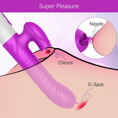 2 Tongues Thrusting Heating Vibrations G-Spot Vibrator