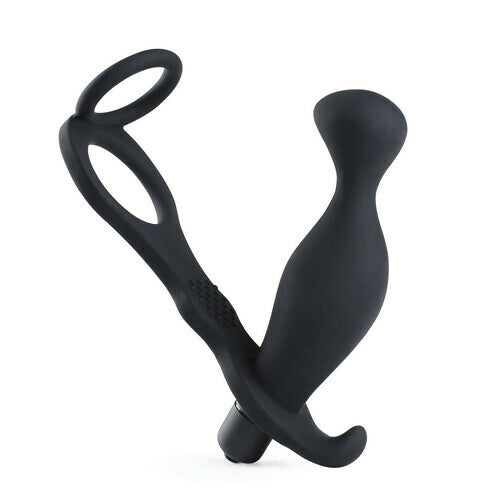 Cock Ring Equipped Wavy Prostate Stimulator