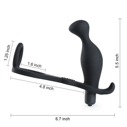 Cock Ring Equipped Wavy Prostate Stimulator