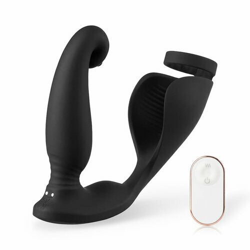 S-HANDE Versatile Vibrating Remote Control Cock Ring Butt Plug Prostate Massager