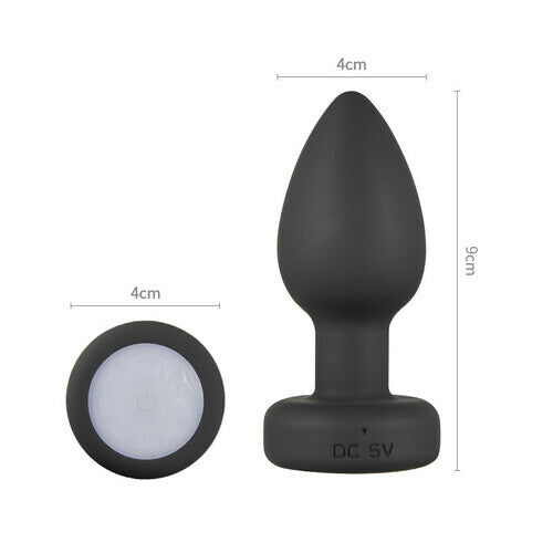 Remote Control Vibrating Training Anal Plug with Flashing Light Base