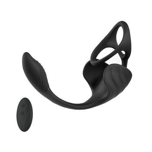 Upgraded Vibrating Cock Ring with Anal Plug