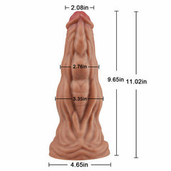 Big Suction Cup Flexible Liquid Silicone Knotted Monster Huge Dildo 11.02 Inch