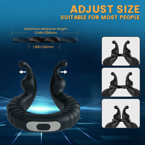 Hare Buddy-Separable Rabbit Rocker 10 Vibrating Cock Ring for Couple Play